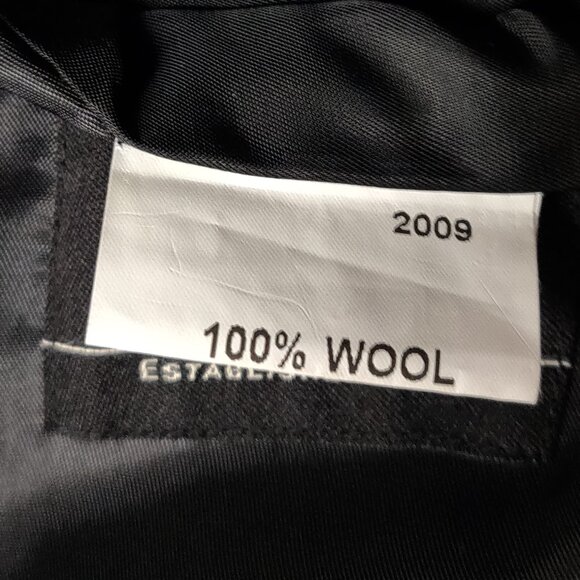 Jos. A. Bank Executive Collection Black 100% Wool Men's Top Coat SIZE 46L - Picture 11 of 11